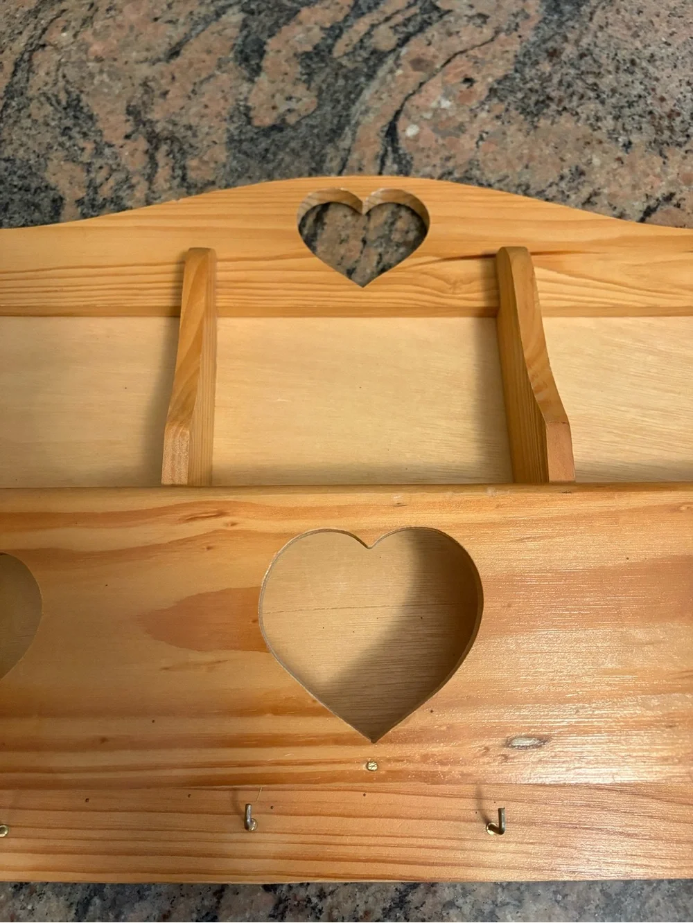 Unbranded Wooden Heart Mail Letter Holder Key Rack Organizer